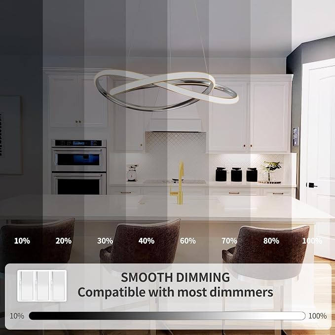 Modern LED Chandelier for Dining Room Pendant Light Fixture 40W | 5CCT/2700K-5000K,Dimmable,For Bedroom,Living Room,Dining Room,Kitchen,Kids Nursery,Home Office - Image 3