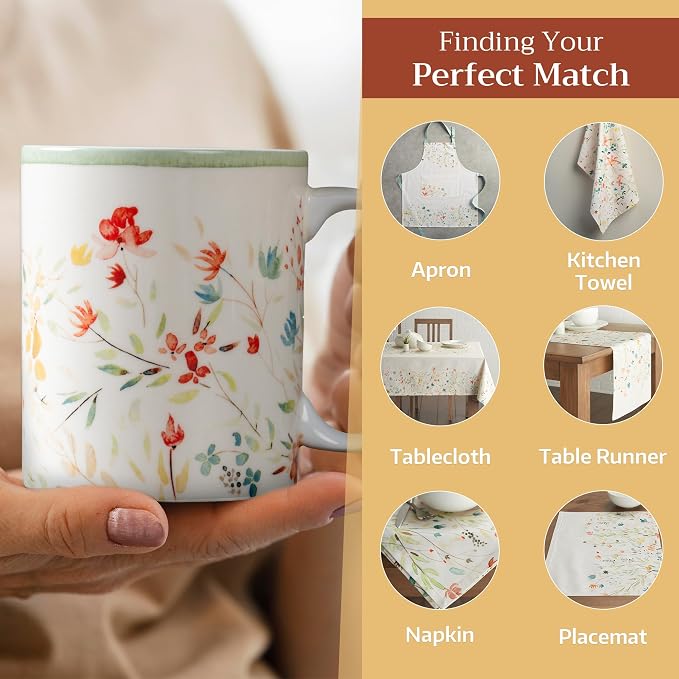 Maison d' Hermine Coffee Mug with Handles Tea Cups (15 Ounce, Pack of 1) | Fine Bone China Coffee Mugs for Hot Beverages Cappuccino Latte Home Restaurant Hotel Spring Summer -Colmar - Green - Image 6
