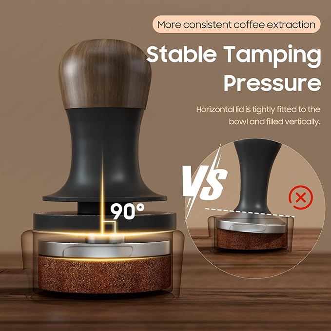 MHW-3BOMBER Espresso Tamper 53.35mm with Sound Feedback Calibrated 54mm Coffee Tamper 30lbs Tamper Tool Espresso Compatible with Breville 54mm, Flat Base T6183T