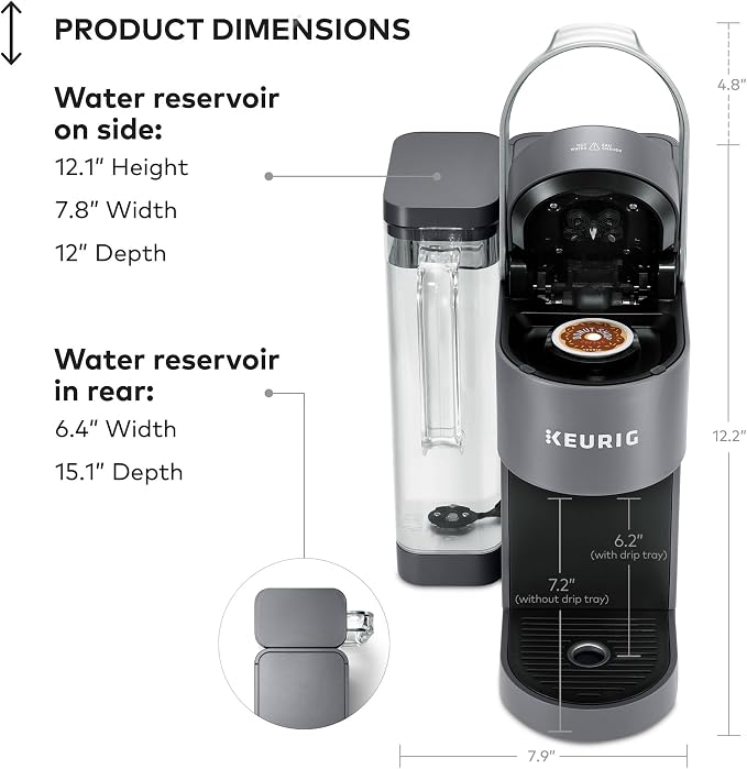 Keurig K-Supreme Single Serve K-Cup Pod Coffee Maker, MultiStream Technology, 4 Brew Sizes, 66oz Dual-Position Removable Reservoir, Gray | MultiStream Technology, 4 Brew Sizes, Dual-Position Removable Reservoir - Image 10