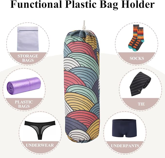 Plastic Bag Holder, Wall Mount Grocery Bag Organizer and Dispenser for Home and Kitchen - Image 3