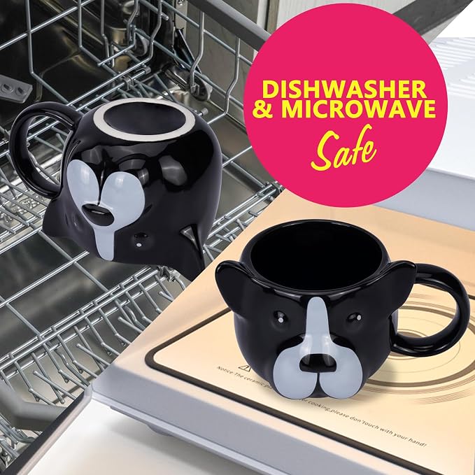 Dog Mug 14 oz Cute Ceramic Coffee Mug 3D Porcelain Tea Cup for Women Men Kids - Kawaii Dog Lover Gift for Christmas Housewarming Holiday Birthday - Image 4