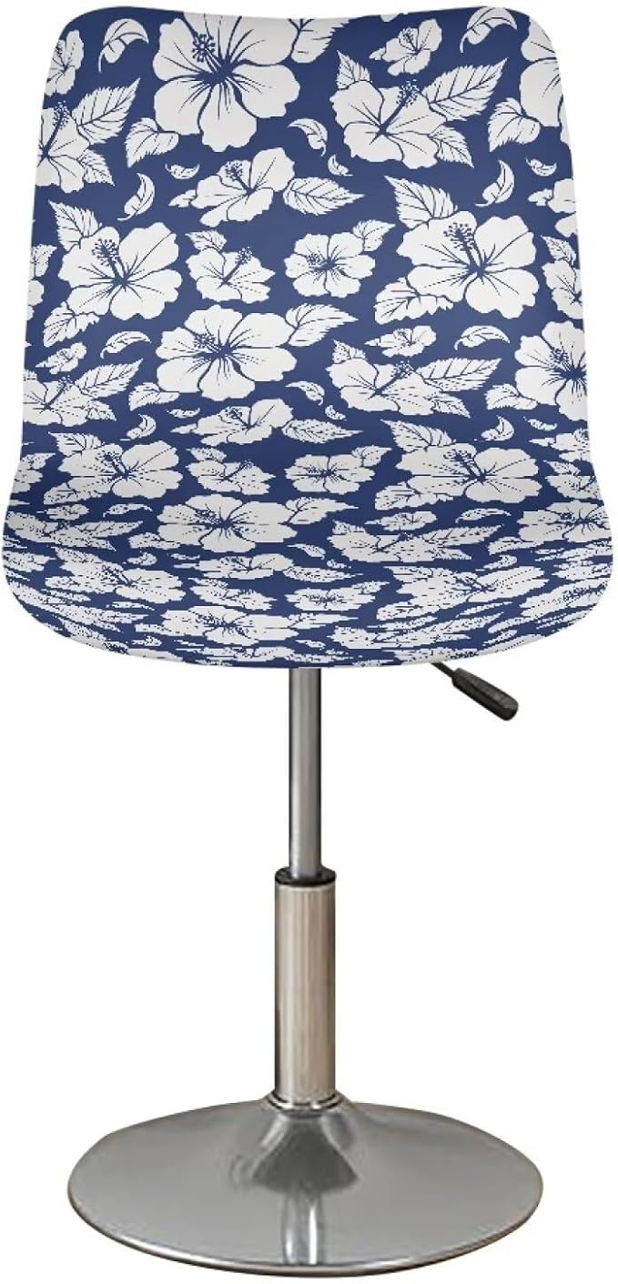 Tropical Flower 2 Pack Bar Stool Chair Covers Short Back Dining Chair Slipcovers Elastic Swivel Barstool Covers Kitchen Dining Room Chair Covers - Image 2