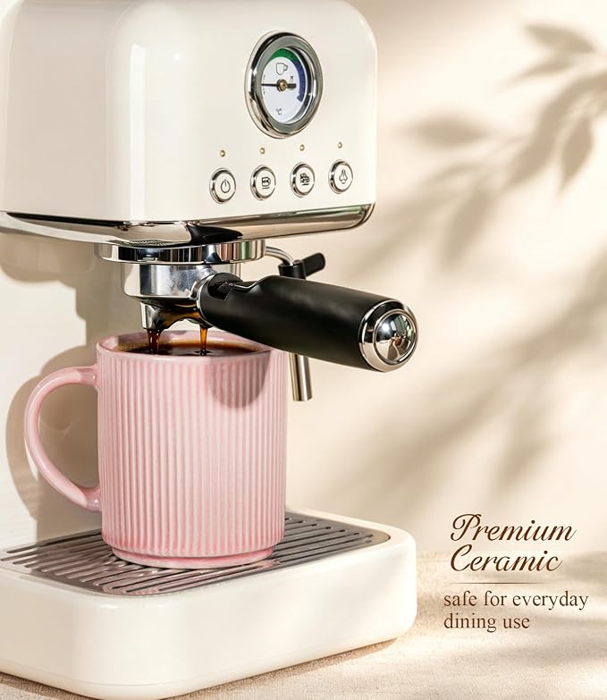 GBhome Coffee Mugs Set of 6，16 oz Coffee Cups with Handle | Cups for Latte, Tea, Cocoa & Milk, Ideal for Daily Use & Gifts, Microwave & Dishwasher Safe, Blush Pink - Image 6