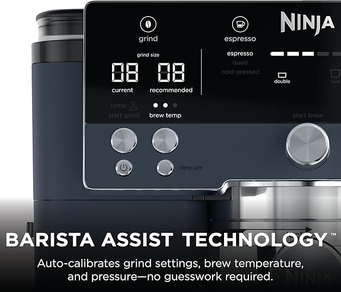 Ninja Luxe Café Premier Espresso & Rapid Cold Brew, Cyberspace, ES601CY | Drip Coffee, Built-in Coffee Grinder, Hands-Free Milk Frother, Assisted Tamper for Cappuccinos & Lattes - Image 4