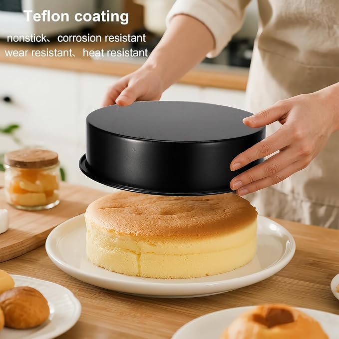 AWTBDP 6 Inch Cake Pans,3PCS Smash Cake Pans with 100PCS Parchment Paper | No-Stick Round Small Cake Pans Set for Baking Layer Cakes, Sturdy Baking Pan Set for Christmas Birthday, Dishwasher Safe - Image 6