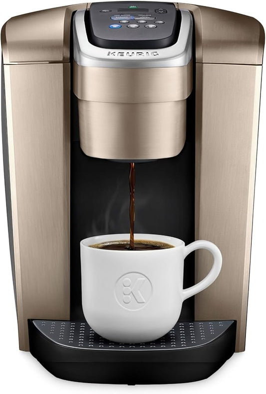 Keurig K-Elite Single Serve K-Cup Pod Coffee Maker, with Strength and Temperature Control, Iced Coffee Capability, 8 to 12oz Brew Size, Programmable, Brushed Gold by Keurig