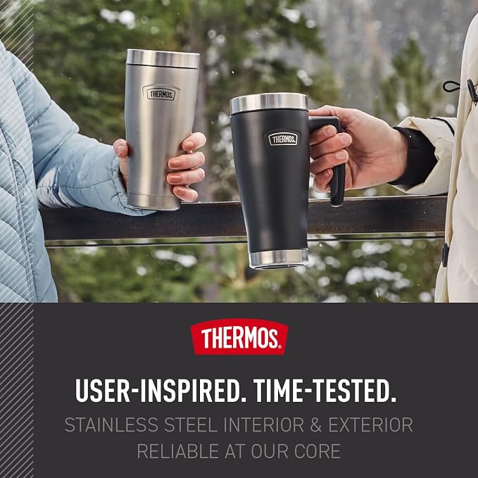 THERMOS ICON SERIES, Stainless Steel Mug, Matte Stainless Steel, 16 oz - Image 5