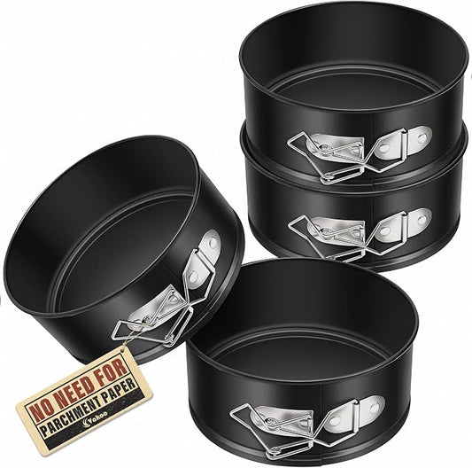 Vakoo 4 Inch Mini Springform Pan - Nonstick, Leakproof Mini Cheesecake Pan for Baking, Easy Release, No Parchment Paper Needed, Set of 4 by Vakoo