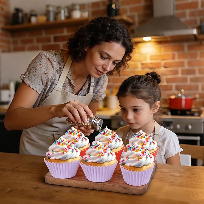 Caperci Heavy Duty Purple Jumbo Cupcake Muffin Liners for Baking - Extra Large 100pcs Grease-Resistant Paper Baking Cups, No Muffin Pan Needed, Odorless, Easily Peels (Orchid Purple) - Image 5