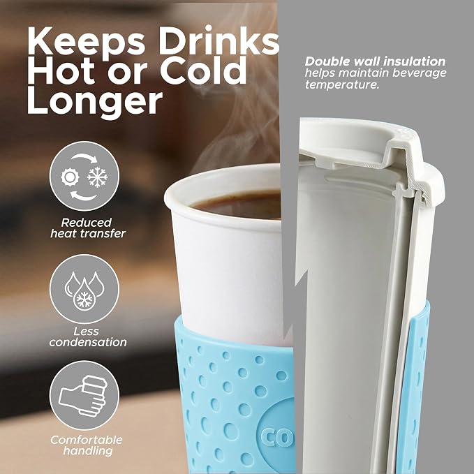 Copco Acadia Travel Mug, 16 Oz - Pink, Azure, Brown, Red, Set of 4 - Image 3