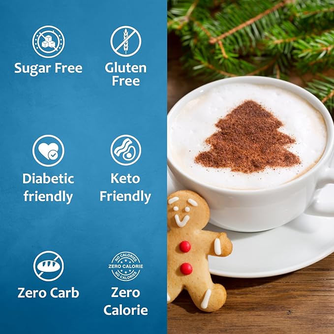Syruvia Sugar Free Gingerbread Syrup for Coffee, Flavored Syrup for Drinks, Lattes, and Desserts – 25.4 fl oz