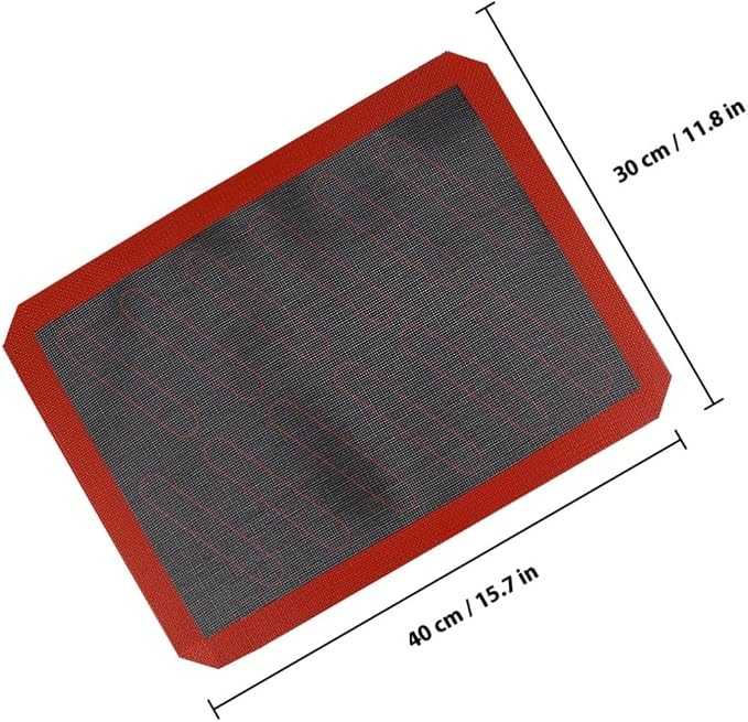 VICASKY Baking Mat Non-stick Pad Heat Resistant Silicone and Glass Fiber Oven Pad Bakeware Liner for Pastry and Bread Baking in Kitchen - Image 2