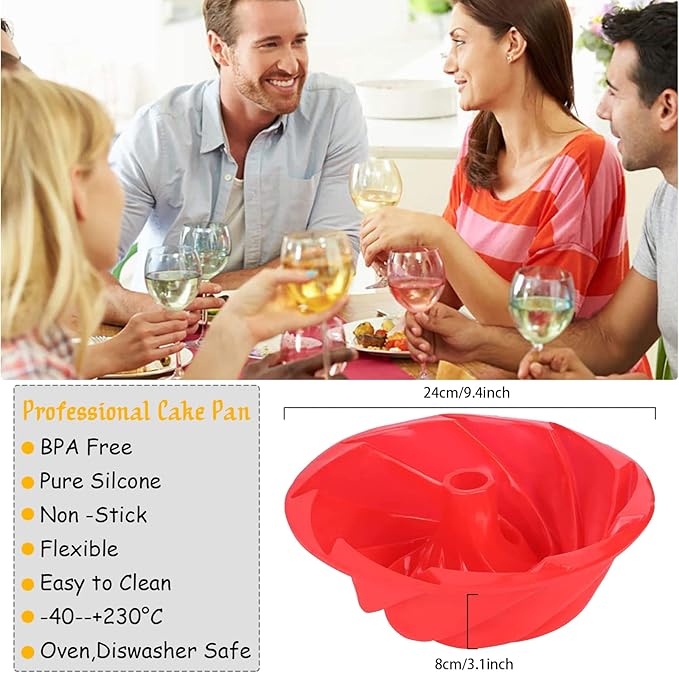 Birthday Cake Molds for Baking Silicone Cake Pans Reusable and Durable Non-Stick Baking Molds Trays for Chocolate Cake Jelly Pudding Mould Candy Making Baked Tool