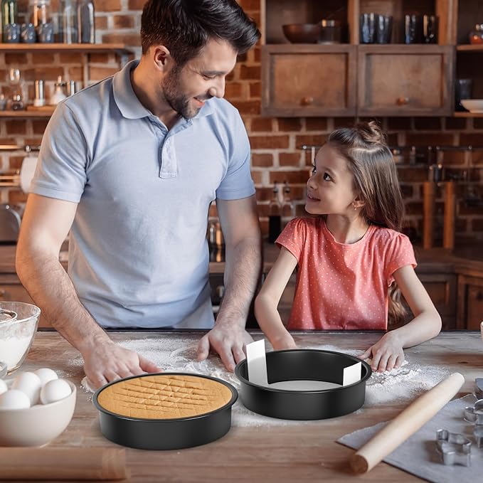 9 Inch Round Cake Pan Set of 3, Nonstick Baking Pans with 100PCS Parchment Paper, Dishwasher Safe - Image 7