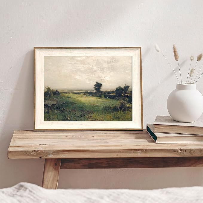 XOCUUI Vintage Landscape Unframed Canvas Wall Art, Vintage Rural Hill Prints, The Vast Grassland Classic Wall Prints Farmhouse Bathroom Office Decor - 11x14in - Image 5