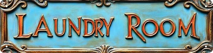 Bar Sign Bar Gifts Vintage Metal Wall Decor Sign"LAUNDRY ROOM" Street Sign Funny Man Cave Decor Accessories for Home, Bar, Bathroom, Bedroom Unique Retro Tin Signs for Outdoor 4 X 16 inches by Unknown