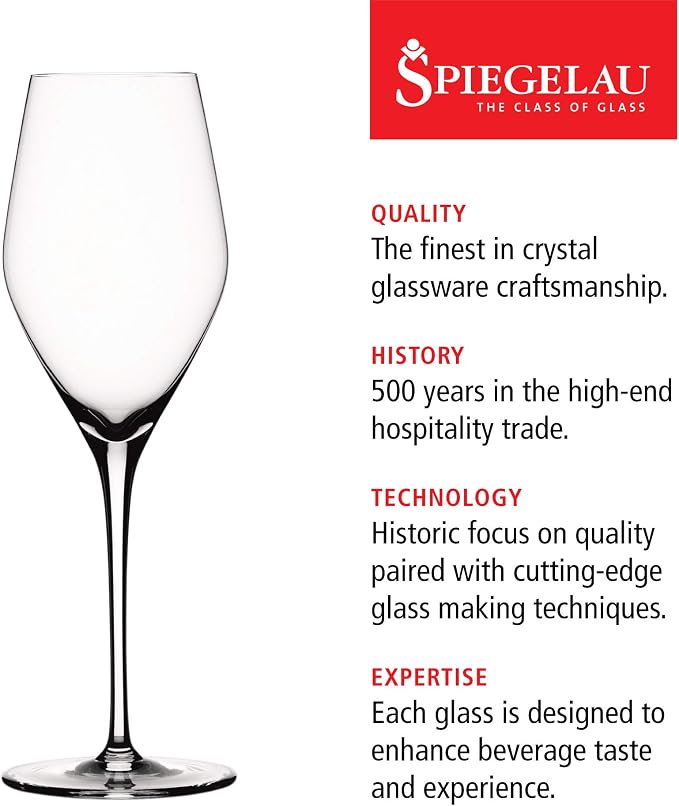 Spiegelau Prosecco Sparkling Wine Glasses, Crystal Clear Champagne Glasses, Elegant Long Stem Glassware for Wedding Gifts, Anniversary Celebrations, Housewarming, Dinner, Bar Cart, 9.1 oz, Set of 4 - Image 2