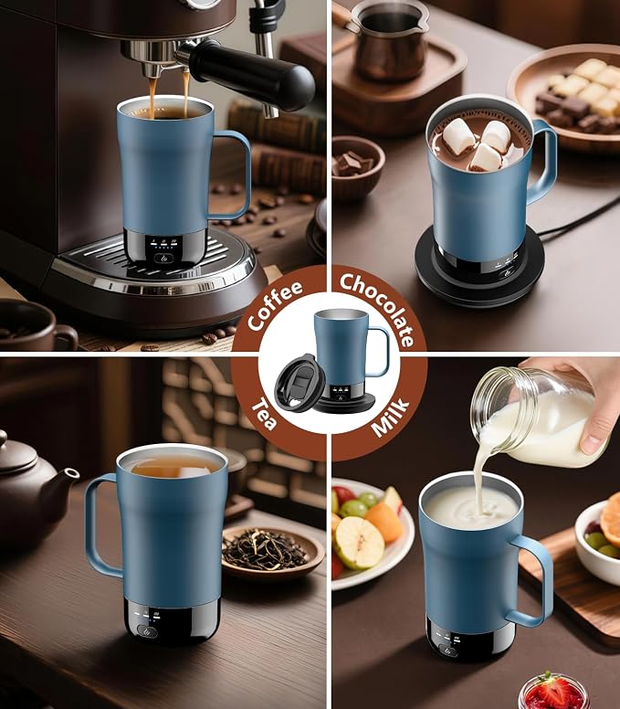Self-Heating Coffee Mug, 14oz Heated Coffee Mug - Rechargeable Temperature Control Coffee Mug Keep Coffee Hot, Smart Mug Great Gift for Coffee Lovers & Slow Sippers - Image 8