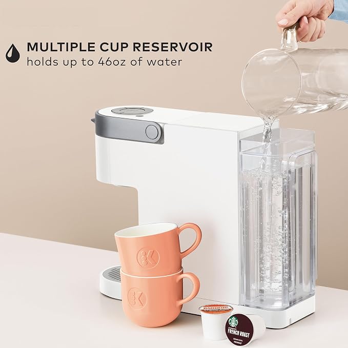 Keurig K-Slim Single Serve K-Cup Pod Coffee Maker, Multistream Technology, 3 Brew Sizes, Slim and Sleek Design, 46oz Removable Reservoir, White | Multistream Technology, 3 Brew Sizes, Sleek Design, Removable Reservoir - Image 6