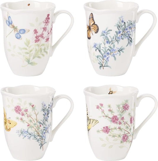 Lenox 897911 Butterfly Meadow Herbs Mugs, Set Of 4 by Lenox