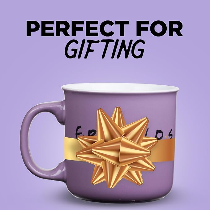 Silver Buffalo FRIENDS Central Perk Smelly Cat, Ceramic Camper Mug, 20oz | Iconic Orange Couch and Guitar, Pheobe's, 0.59 Liters - Image 6