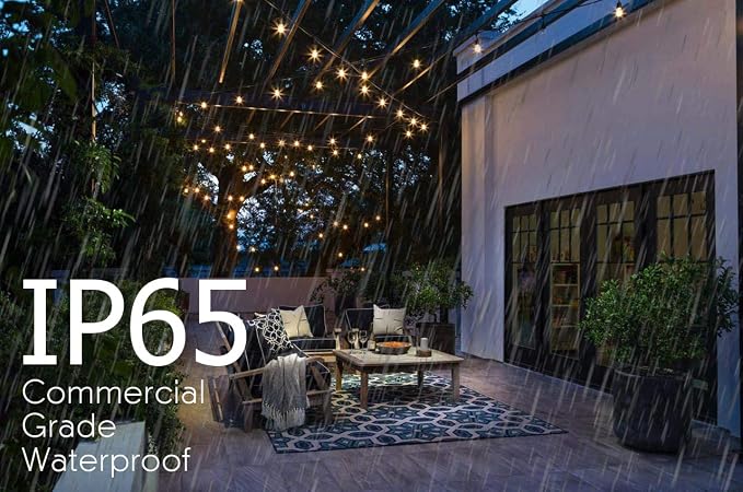 Sunlitec Solar String Lights Waterproof LED Indoor/Outdoor Hanging Umbrella Lights with 25 Bulbs - 27 Ft Patio Light for Deckyard Tents Market Cafe Gazebo Porch Party Decor (25 Light Bulb) - Image 6
