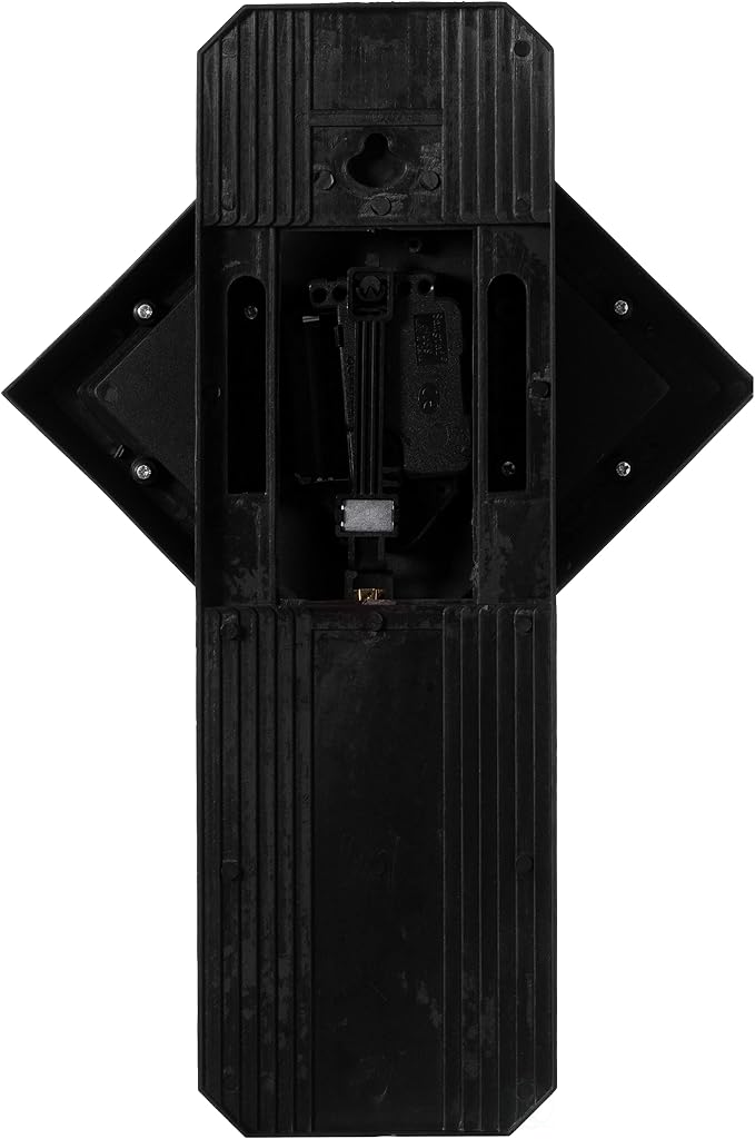 Traditional Black Square Wood- Looking Pendulum Plastic Wall Clock for Living Room, Kitchen, or Dining Room - Image 6