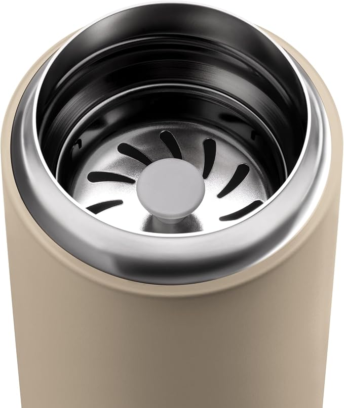 Fellow Carter Move Ceramic Lined Travel Coffee Mug 16 oz - Leak-Proof Lid | No Metallic Taste, Dishwasher Safe, Hot 12Hr Cold 24Hr, Stainless Steel Tumbler, BPA-Free, Fits Cup Holders, Sand Dune - Image 5