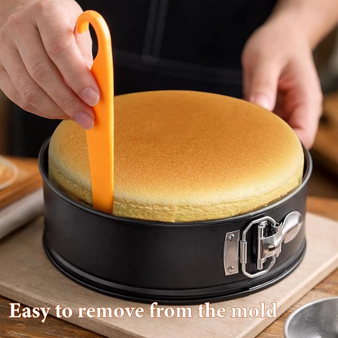 COOLMI 9 Inch Springform Pan, Nonstick Cheesecake Pan with Removable Bottom, Leakproof Pan for Baking Pie Cake Pizza and Quiches - Image 6