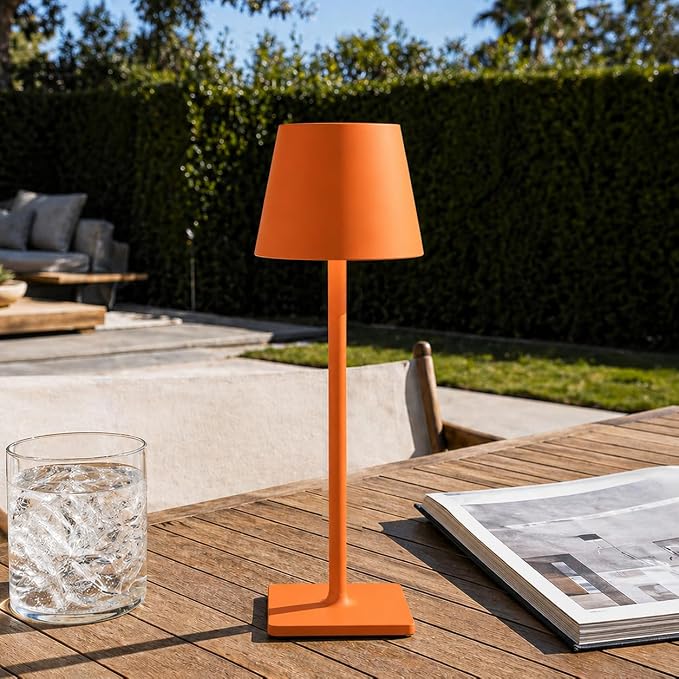 Yogaret Orange Cordless Table Lamp Set of 2-3 Way and Stepless Dimmable - for Restaurant Dining Bedroom Home Bar - Image 2