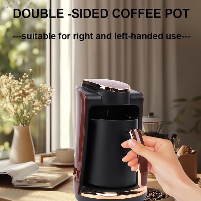 VINGVO Single Cup Turkish Coffee Machine 550W 250ML Hot Beverage Maker | Rich Flavor, Slow Cooking Depth, Quick Heating, Sturdy Plastic Construction, Home Office Application, Compact Travel - Image 3