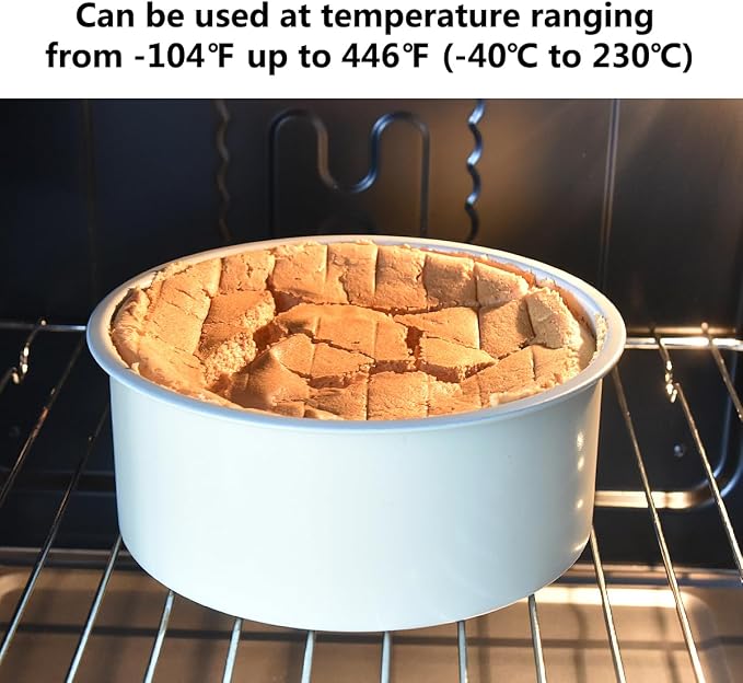 6 inch Cake Pan with Removable Bottom Carbon Steel Round Shaped Cheesecake Tin Nonstick Chiffon Cake Mould for Baking - Cream Color - Image 3