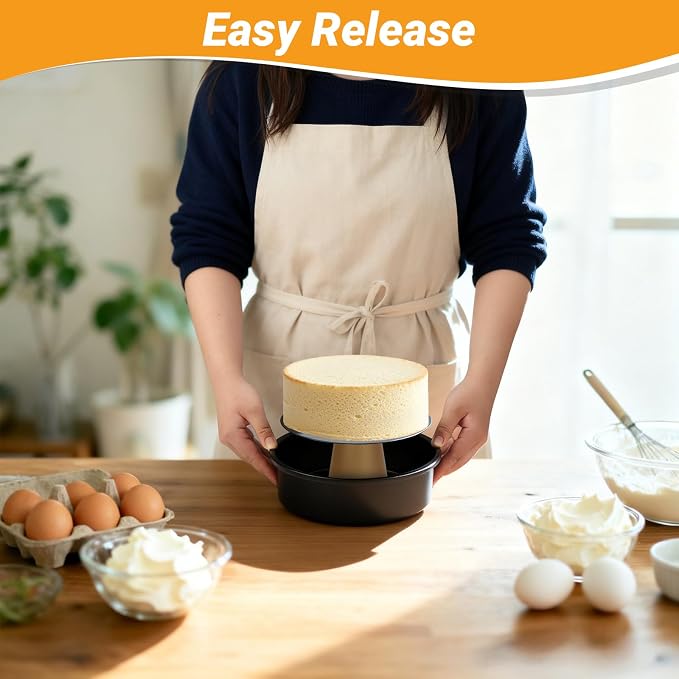 Beasea Round Cake Pans, 3 Pack 8 Inch Carbon Steel Round Cake Pan with Removable Bottom, Nonstick Baking Mold Tin for Cheesecake - Image 5