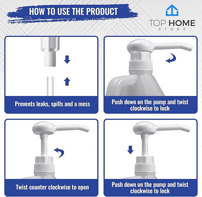 12 Heavy Duty Replacement Pump Dispensers for Gallons & Jugs, Suitable for Shampoo, Conditioner, Paint and Condiments, Includes 12 Six Inch Tubes