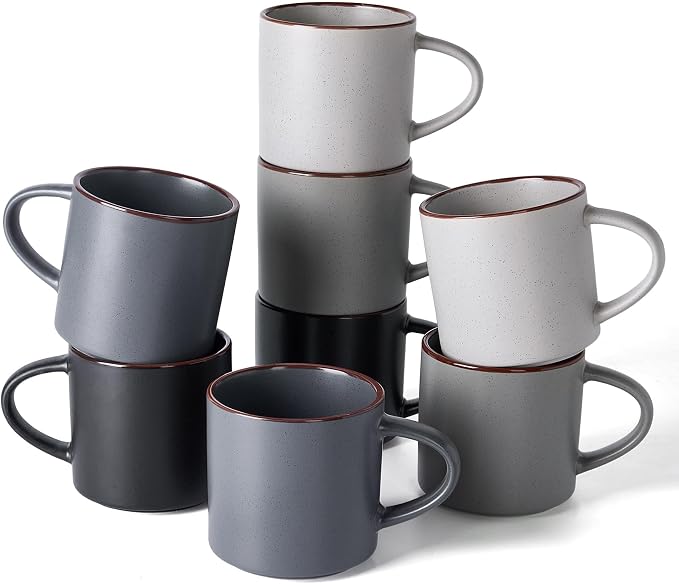 famiware Coffee Mugs Set of 8, Nebula 14oz Coffee Mugs, Ceramic Cup Set with Handle for Latte, Tea, Milk, Cappuccino, Multi-color by Famiware