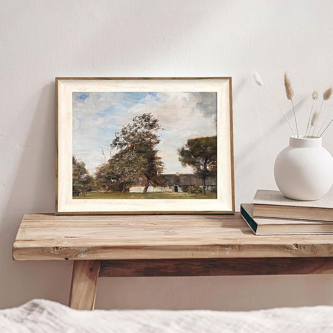 XOCUUI Vintage Cottage Wall Art, Summer Country Landscape Print - Farmhouse Art Poster - Cottage Oil Painting, 8" X 10" Unframed Canvas Prints, Farmhouse Kitchen Office Bathroom Art Wall Decor - Image 6