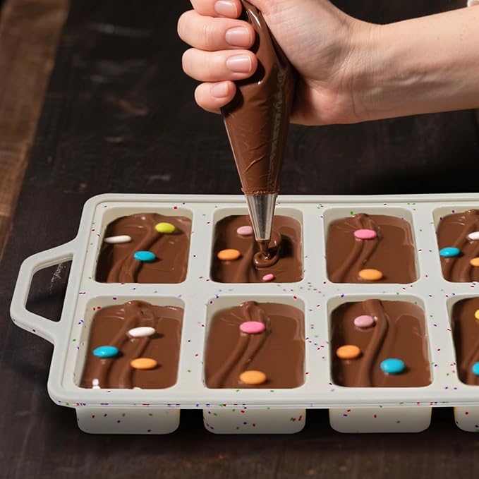 2 Pack Silicone Mini Loaf Pans, Metal Reinforced Frame Silicone Baking Mold with Handles, 8 Non-stick Cavities Bread Bakeware for Baking Small Loaf, Cheesecake, Cornbread, Brownie