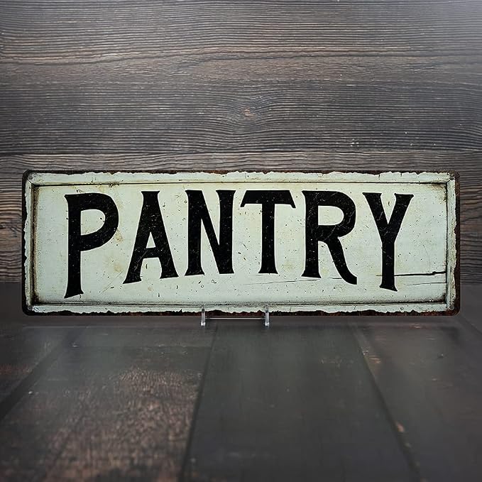 PANTRY Sign Farmhouse Signs Wall Decor Art Country Decorations Rustic Vintage Home Tin Plaque Kitchen Gift 6 x 18 Matte Finish Metal 106180028237 - Image 5