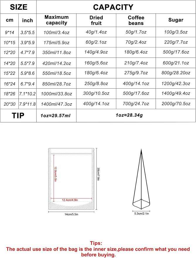 FireKylin 100 PCS Stand Up Pouches,5.5" x 7.9" Paper Bags With Window Clear Front Pouches Resealable Zipper Food Storage Brown - Image 2