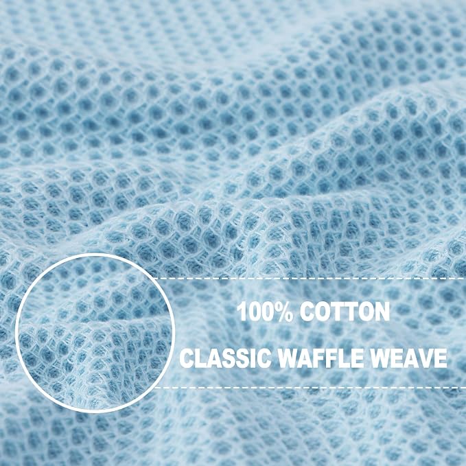 Homaxy 100% Cotton Waffle Weave Kitchen Dish Towels 6-Pack, Sky Blue | 13 x 28 Inches, Ultra Soft Absorbent Dish Towels, Quick Drying Cleaning Towels - Image 2