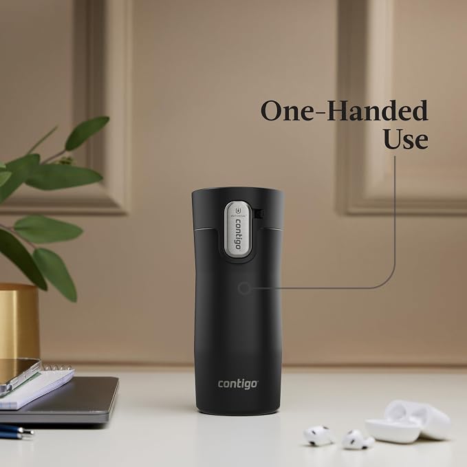 Contigo AUTOSEAL West Loop Vacuum-Insulated Stainless Steel Travel Mug with Easy-Clean Lid, 12oz, Matte Black - Image 6