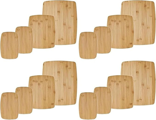 Farberware 4-Piece Bamboo Cutting Board Set - Reversible Boards for Chopping, Slicing, Charcuterie and Meal Prep - Kitchen Essential, Housewarming or Back-to-School Gift (Pack of 4) by Farberware