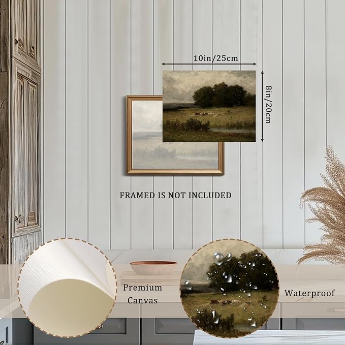 XOCUUI Unframed Canvas Wall Art Vintage Decor, Home Decor Vintage Landscape Oil Painting Canvas Wall Art Decorations for Living Room Kitchen Office Farmhouse Bathroom Decor, 8"x10" - Image 3