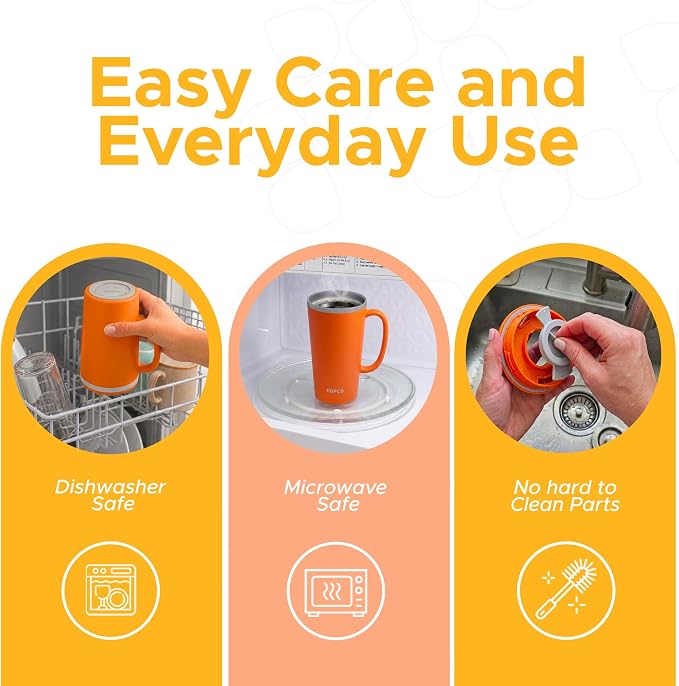 Copco Cone Desk Mug 16 Oz - Orange & Mustard, Set of 2 - Image 5