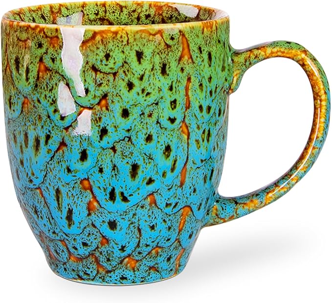 16oz Ceramic Coffee Mug Tea Cup with Handle Novelty Mug for Office and Home | Ideal Gift for Housewarming, Christmas, Birthday, Dishwasher & Microwave Safe (Coffee, Tea, Hot Cocoa, Latte Cup) by YINUOWEI