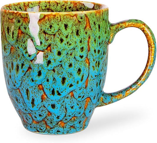 16oz Ceramic Coffee Mug Tea Cup with Handle Novelty Mug for Office and Home | Ideal Gift for Housewarming, Christmas, Birthday, Dishwasher & Microwave Safe (Coffee, Tea, Hot Cocoa, Latte Cup) by YINUOWEI