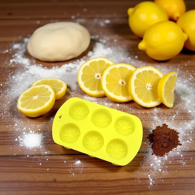2Pcs Fruit Shaped Silicone Molds, 3D Lemon Fondant Mold Chocolate Candy Biscuit Sugar Baking Mold for Cake Cupcake Dessert Candle Decoration Suitable for Making Chocolates,Candy Making Supplies
