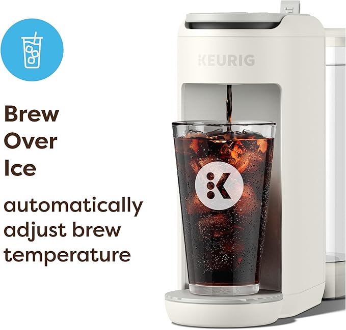 Keurig K-Mini Mate Plus Single-Serve K-Cup Pod Coffee Maker, Compact, 3 Cup Sizes, Brew Over Ice and Strong Button Features, 50 oz Removable Reservoir, Warm Stone - Image 3