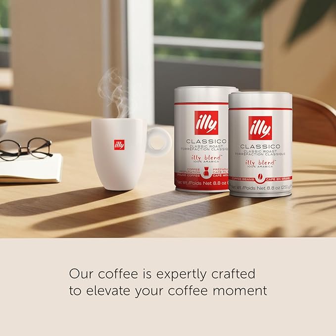 illy Whole Bean Coffee - Perfectly Roasted – Guatemala Dark Roast - with Notes of Chocolate – Complex & Balanced - 100% Arabica Beans - No Preservatives – 8.8 Ounce